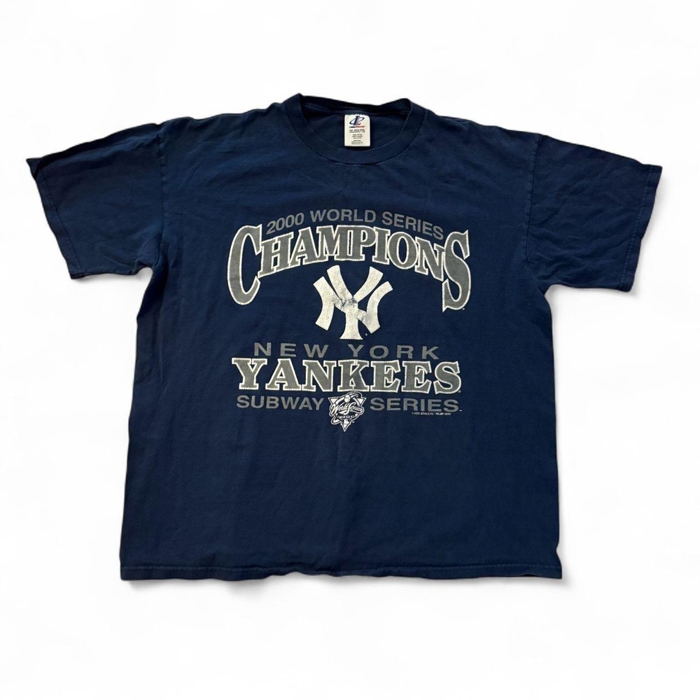 Vintage Logo Athletic New York Yankees 2000 World Series Champions T-Shirt 2XL
